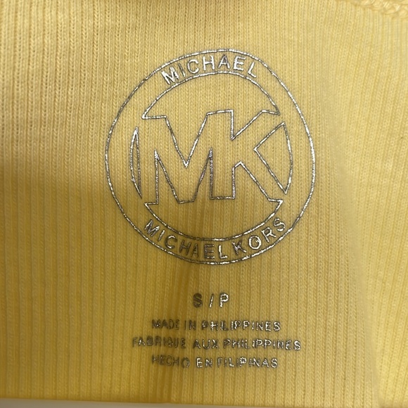 Michael Kors ribbed, embellished yellow tank top.  Cute beading.  Festival. - Picture 3 of 4